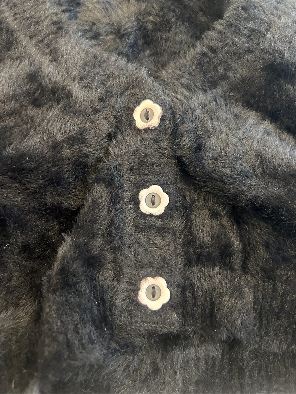 SS21 for Love & Lemons Black Fuzzy Puff-Sleeve Cropped Cardigan - Picture 4 of 5